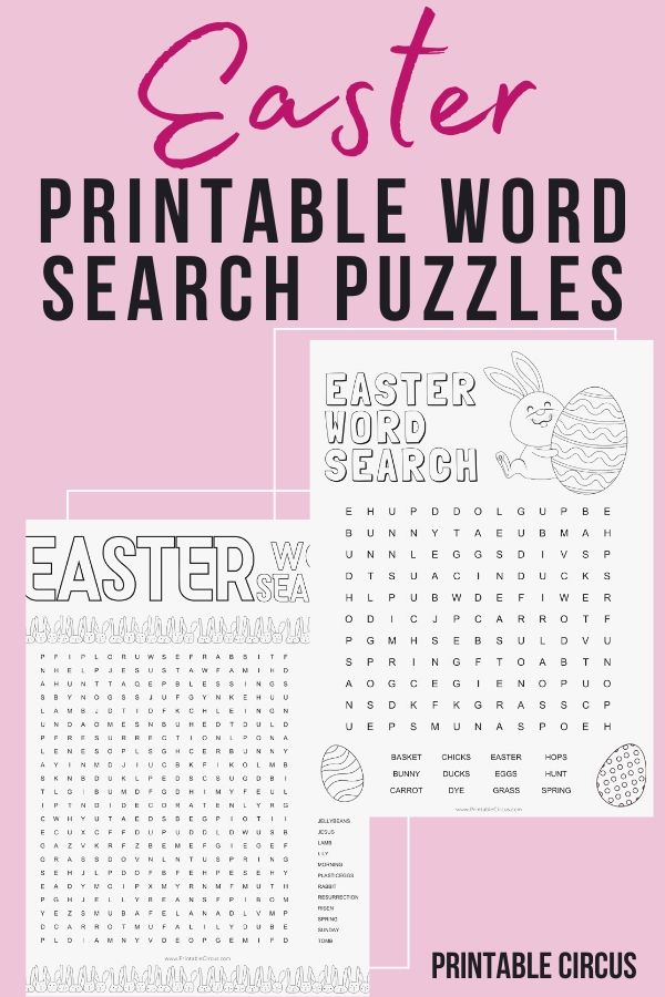 Download and print these FREE printable Easter word search puzzles. They’re in PDF form so you can play and enjoy right away. Fun printable word find games for Easter.