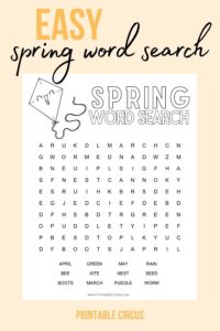 Spring Word Search Puzzles - Printable Circus