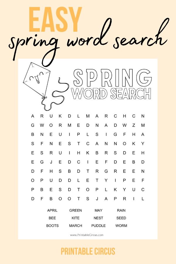 Grab this FREE printable EASY Spring word search puzzle that you can download and print off to play and enjoy right away. Fun printable PDF word search puzzle.