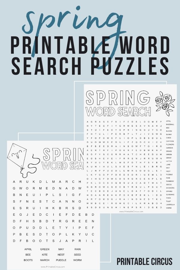 Grab these FREE printable Spring word search puzzles that you can download and print off to play and enjoy right away. Fun printable PDF word search puzzles.