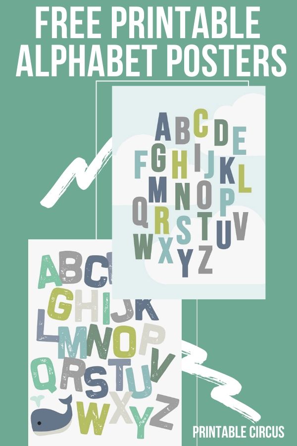 Free Printable Alphabet Posters in Muted Tones