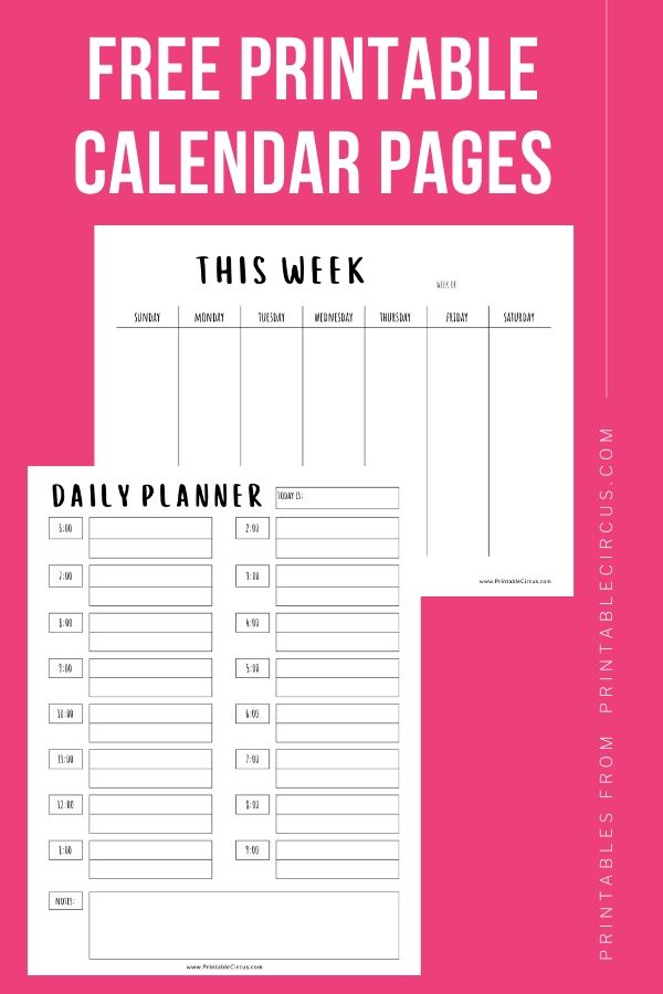 grab these FREE printable calendar pages - simple, black and white printable schedules to help plan your week and day.