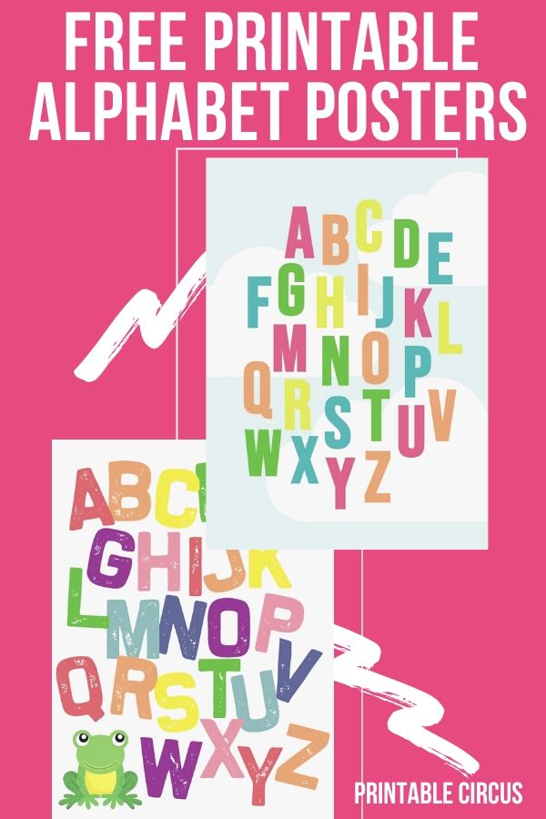 Alphabet Poster, Colourful Printable Wall Art, ABC Poster