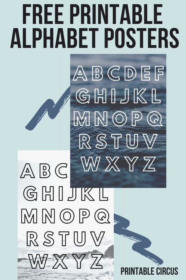 Free Printable Modern Ocean Alphabet Wall Art Posters