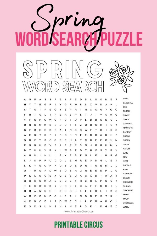 Grab this FREE printable Spring word search puzzle + coloring page that you can download and print off to play and enjoy right away. Fun printable PDF word search puzzle.