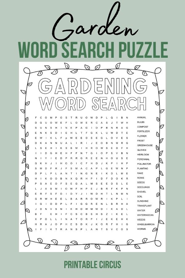 Grab this FREE printable gardening word search puzzle that you can download and print off to play and enjoy right away. Fun printable PDF word search puzzle with garden terms.