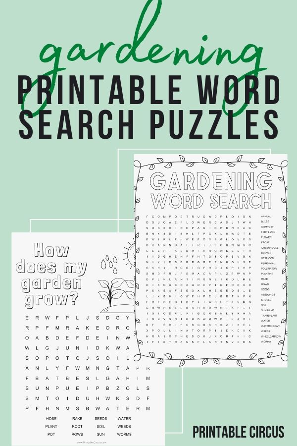 Grab these FREE printable gardening word search puzzles that you can download and print off to play and enjoy right away. Fun printable PDF word search puzzles.