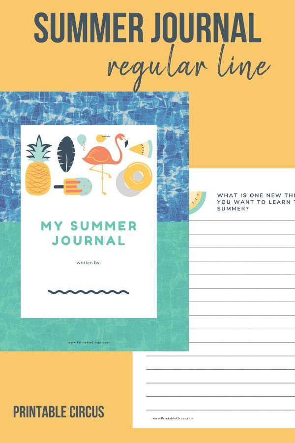 Summer Writing Journal for Kids - regular line
