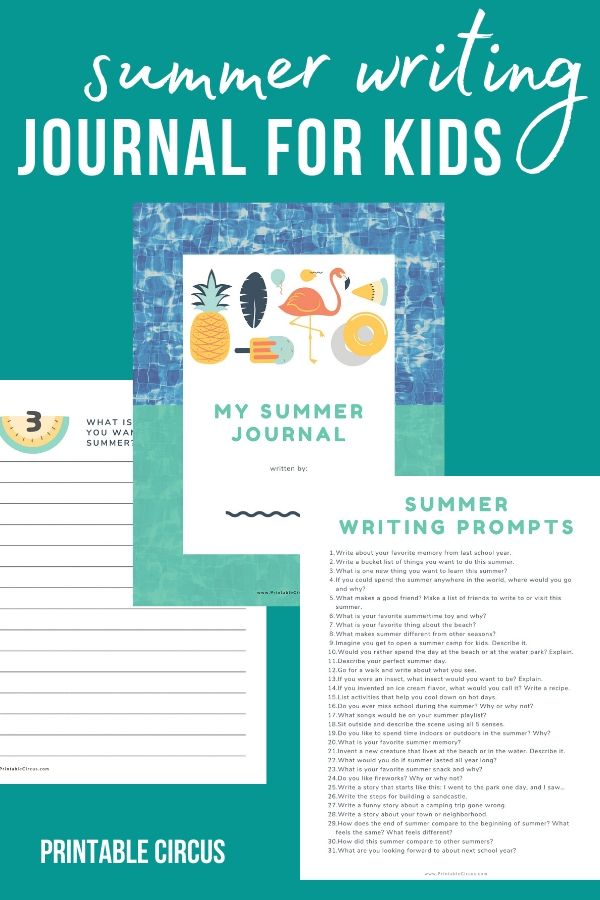 Keep your children academically engaged and writing this summer with this FREE printable Summer Journal for Kids, complete with 31 summer-themed creative writing prompts.