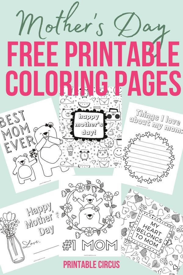 Grab these FREE printable Mother's Day coloring pages. They're in a handy PDF that you can easily print at home for the kids to color in for mom on her special day. Fun coloring sheets for mom.