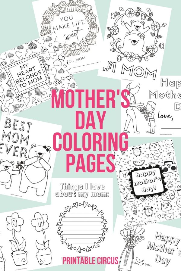 Grab these FREE printable Mother's Day coloring pages. They're in a handy PDF that you can easily print at home for the kids to color in for mom on her special day. Fun coloring sheets for mom from the kids.